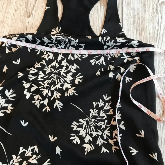 Banana Republic Floral Racerback Sleeveless Pleated Hem Drop Waist Dress Sz 2 - Picture 9 of 12
